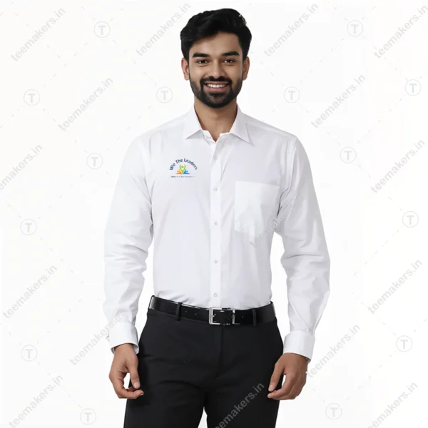 We The Leaders Shirt Official Logo Printed White Formal Shirt